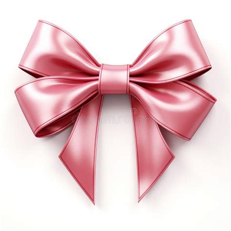 Vivid Crimson Bow And Ribbon On A Stark White Background Ai Generated