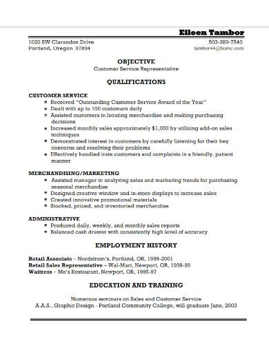 Customer Service Resume Examples Pdf Examples