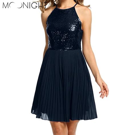 Moonight Summer Sexy Women A Line Sexy Halter Club Party Dresses Women