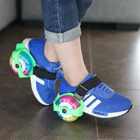 PU LED Shoes Wheels For Kids Full Flash Running Shoes 2 4 Wheels For Skating Sneakers Wheels ...