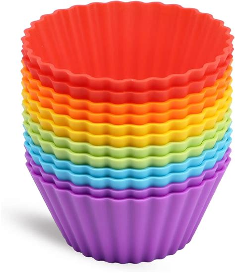 Amazon Large Silicone Cupcake Liners Set Of Reusable Silicone