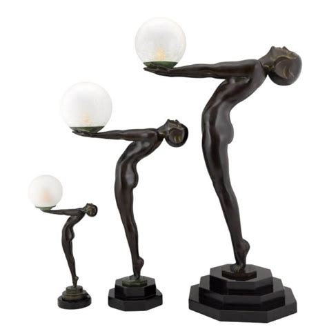 Art Deco Style Sculpture JERICHO Nude With Trumpet Deconamic