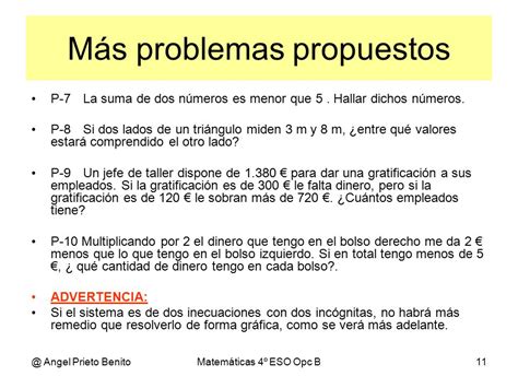 INECUACIONES Tema 4 4º ESO Opc Angel Prieto Benito ppt descargar