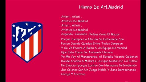 Himno Del Atletico De Madrid YouTube