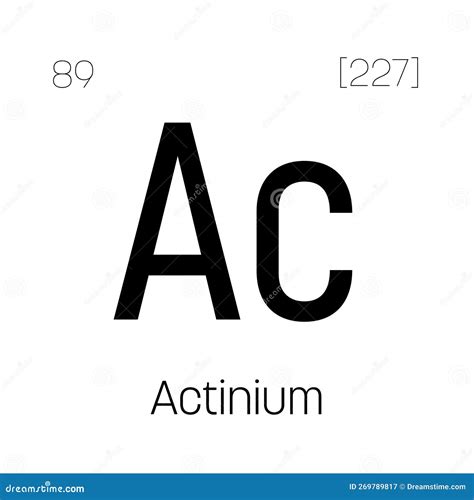 Actinium Ac Periodenelement Stock Abbildung Illustration Von