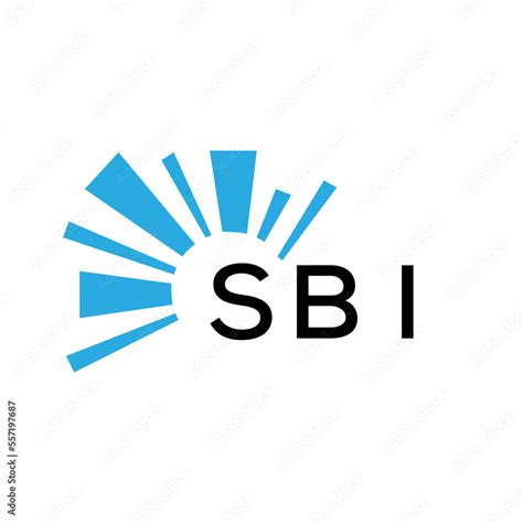 SBI letter logo. SBI blue image on white background and black letter ...