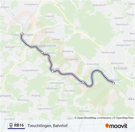 rb16 Route Fahrpläne Haltestellen Karten Treuchtlingen Bahnhof