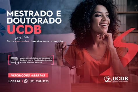 Prazo de inscrição para programas de mestrado e doutorado da UCDB