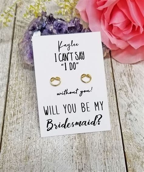 Help Me Tie The Knot Bridesmaid Gift Love Knot Earrings Bridesmaid