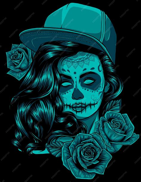 Premium Vector Skull And Roses Day Of The Dead Colorful Skull With