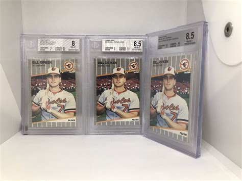 1989 Fleer 616 Bill Ripken BGS 3 Card Lot Error Black Scribble