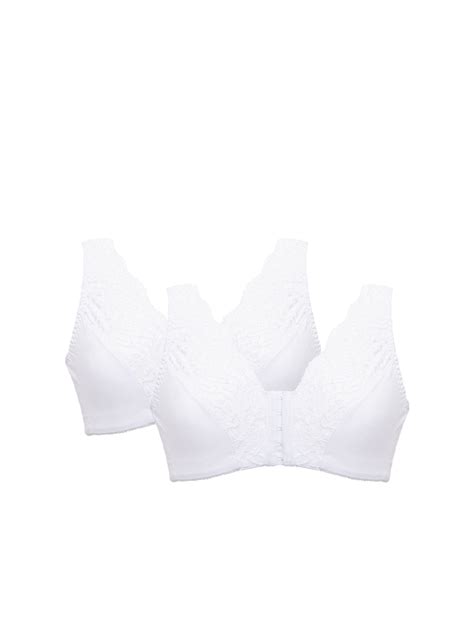 Pack Of Two Lace Front Fastening Magic Bras Ebay