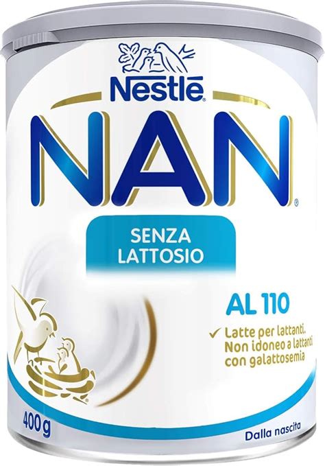 Nestlé Nan senza Lattosio al 110 Latte per Lattanti in Polvere Latta