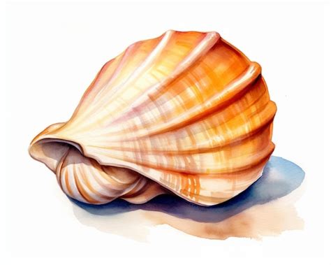 Premium AI Image Watercolor Sea Shells