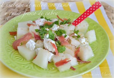 Ensalada de melón jamón y queso fresco CocinaconMarta