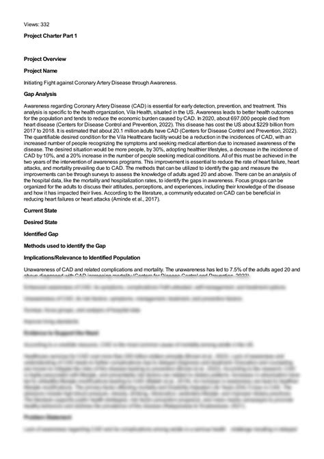 SOLUTION Nhs Fpx 8040 Assessment1 Attempt2 Project Charter Part 1