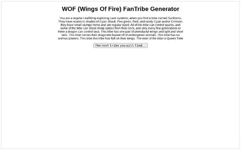 Wof Wings Of Fire Fantribe Generator