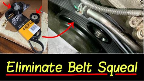 How To Fix A Squeaky Belt Or Engine Chirping Noise Replaced Drive Belt Tensioner And Idler