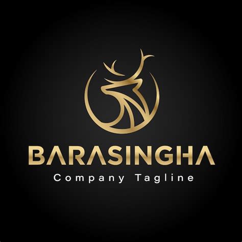 Premium Vector Barasingha Minimal Gold Logo Design Template