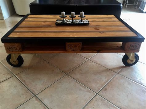 Table Basse Industriel Palette Emberizaone Fr