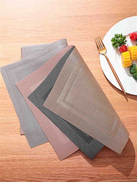 Rectangle Placemats Set 2 Pcs Black Miniso Philippines Official