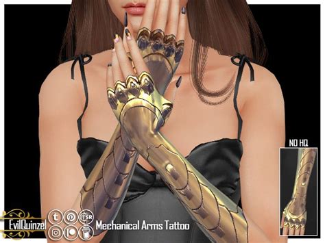 Evilquinzel S Mechanical Arms Tattoo Sims Clothing Sims Tattoos