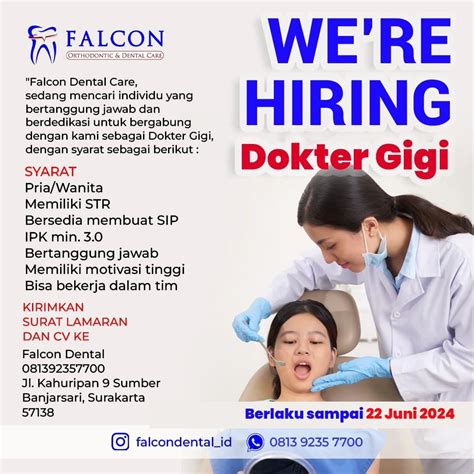 Lowongan Kerja Juni Dokter Gigi Falcon Dental Care Di Solo Info