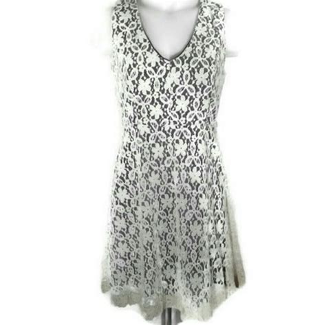 Monteau Los Angeles Dresses Monteau Los Angeles Black Cream Lace