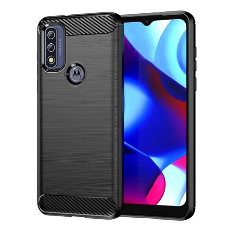 Motorola Moto G Pure 2021 Case Carbon Fiber Texture Shockproof Slim Fit Soft Tpu Silicone