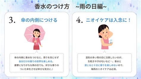 カラリア 香りの定期便 On Twitter 【梅雨に向けて要チェック‼︎】 雨の日ならではの香水のつけ方と、梅雨にこそおすすめの香水