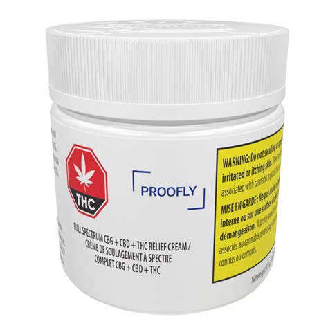 Full Spectrum CBG CBD THC Relief Cream By Proofly Mendo