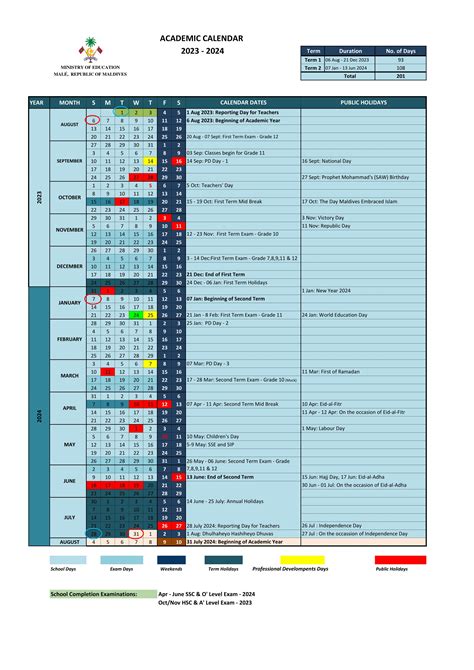 Academic Calendar 2024 Maldives Madge Rosella