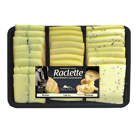 JEAN PERRIN Assortiment Raclette Au Lait Cru Nature Moutarde Et Morbier