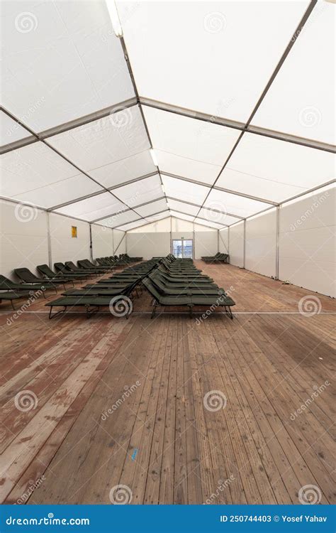 Temporary Tents Quickly Set Up For Refugees From Ukraine In The Plaza