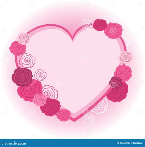 Rose Heart Frame Stock Vector Illustration Of Decoration 10559037