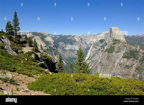 Half Dome Mountain Seen From Glacier Point Yosemite National Park