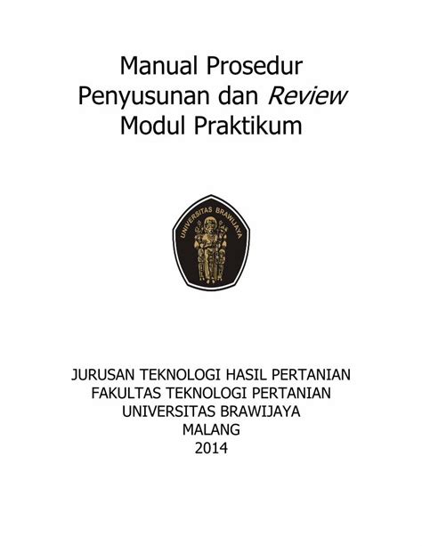 Pdf Manual Prosedur Penyusunan Dan Review Modul Praktikumthp Ub Ac Id