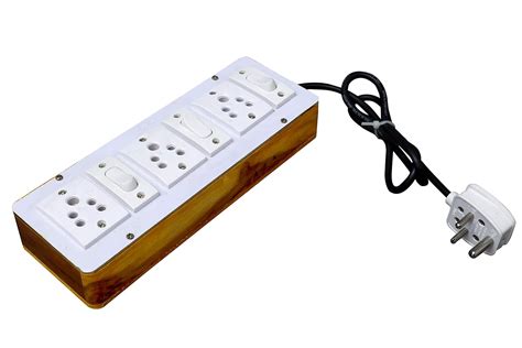 Buy Wooden Extension Board With 3 Socket And 3 Plug 2 Meters Online