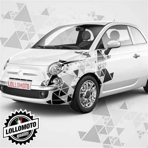 Kit Adesivi Triangoli Camo Mimetico Artico Per Fiat 500 Abarth Punto Tipo