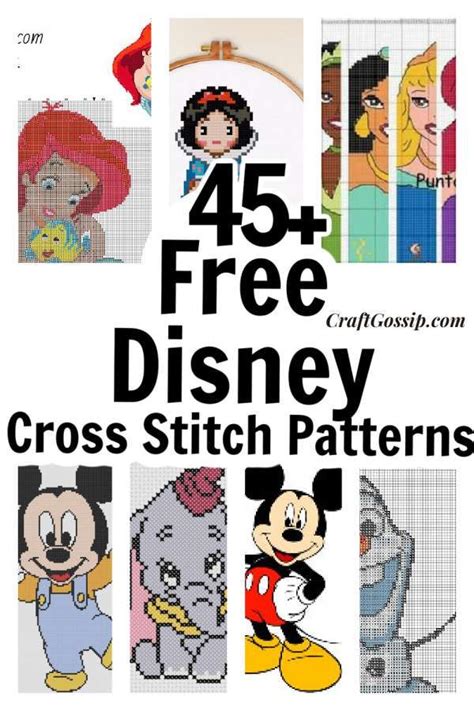 Cross Stitch Patterns For Disney Characters With The Title Free