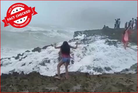 Is This A Video Of People Swept Away By Waves From Mumbai Know The Truth