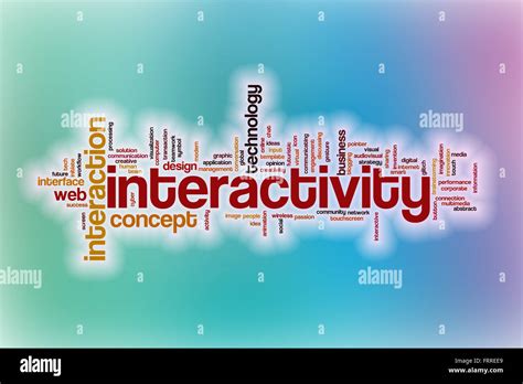 Interactivity Word Cloud Concept With Abstract Background Stock Photo