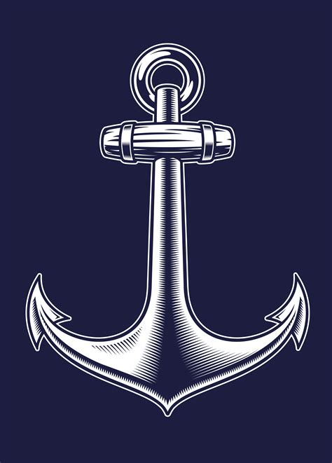 Vector illustration of an anchor on the dark background 560771 Vector ...