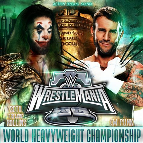 Seth Rollins Vs Cm Punk At Wwe Wrestlemania 40 Art By Actiondreammania