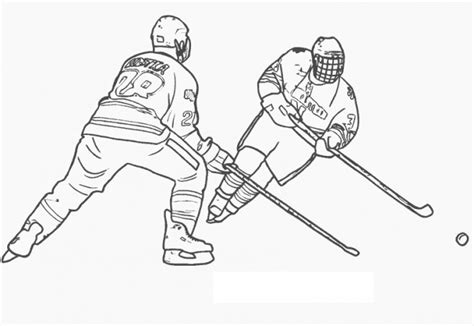 Coloriage Hockey sur glace en noir dessin gratuit à imprimer