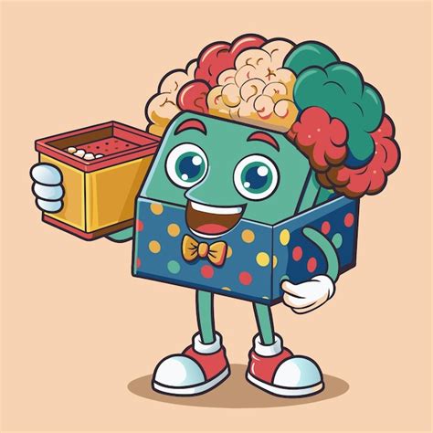 Premium Vector A Cartoon Character With A Box Of Candy And A Box Of Candy