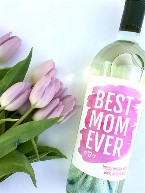 Mothers Day Gift Best Mom Ever Wine Label Personalized Gift For Mom