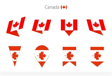 Canada National Flag Collection Eight Versions Of Canada Vector Flags