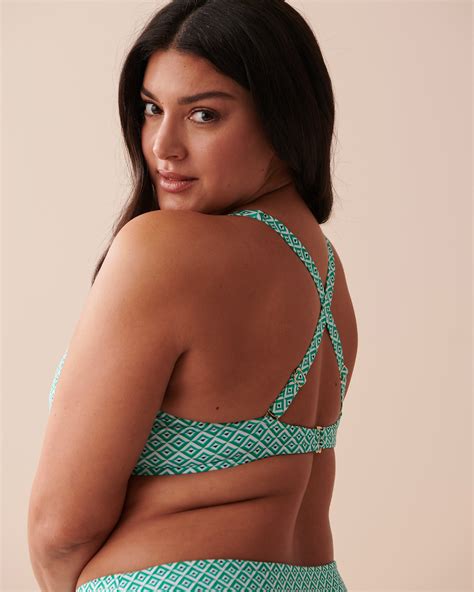 GREEN TILE Plunge Bikini Top Green Tile La Vie En Rose