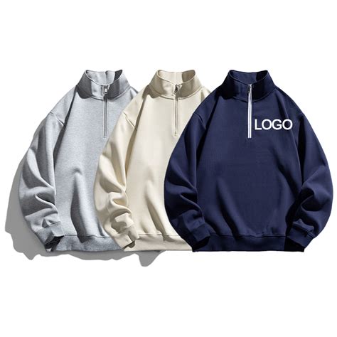 Custom Half Zip Neck Sweater Mens 14 Quarter Zip Up Pullover